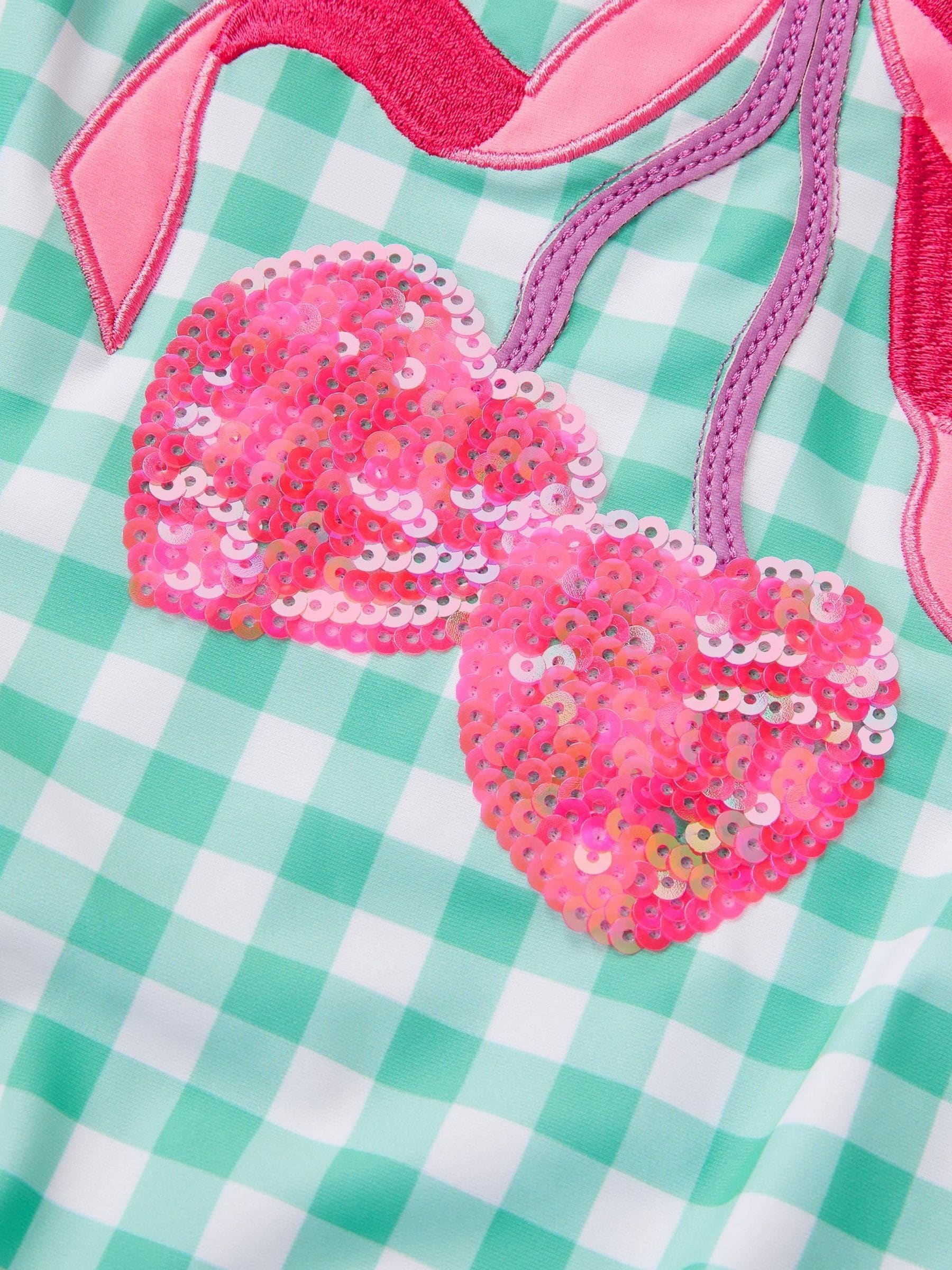 Monsoon Sequin Cherry Gingham Swimsuit
