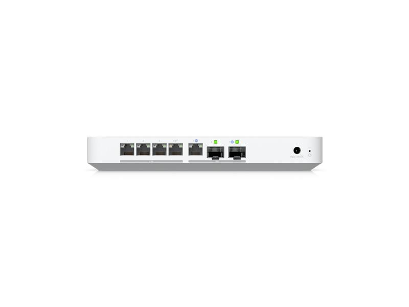 Ubiquiti Cloud Gateway Fiber Desktop-10G-Cloud-Gateway mit integriertem 4-Port-2,5-GbE-Switch, wählbarem NVR-Speicher und vollständiger UniFi-Anwendungsunterstützung