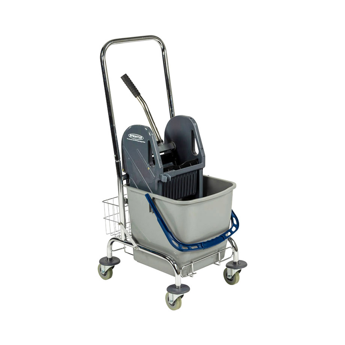 SPRiNTUS Nasswischwagen mit Schubbügel und Ablagekorb 27 L