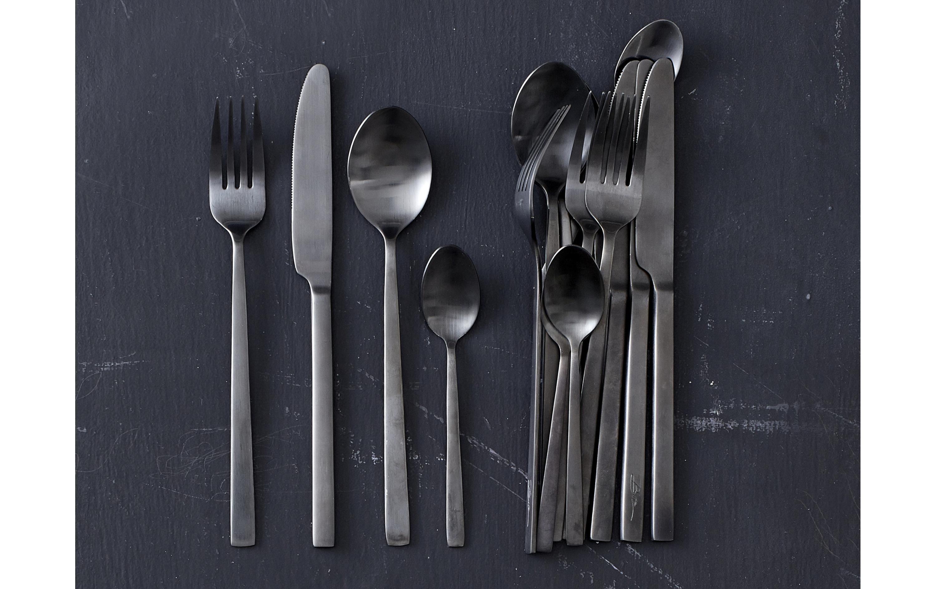 Besteck-Set 16-teilig, SchwarzEssbesteck-Set