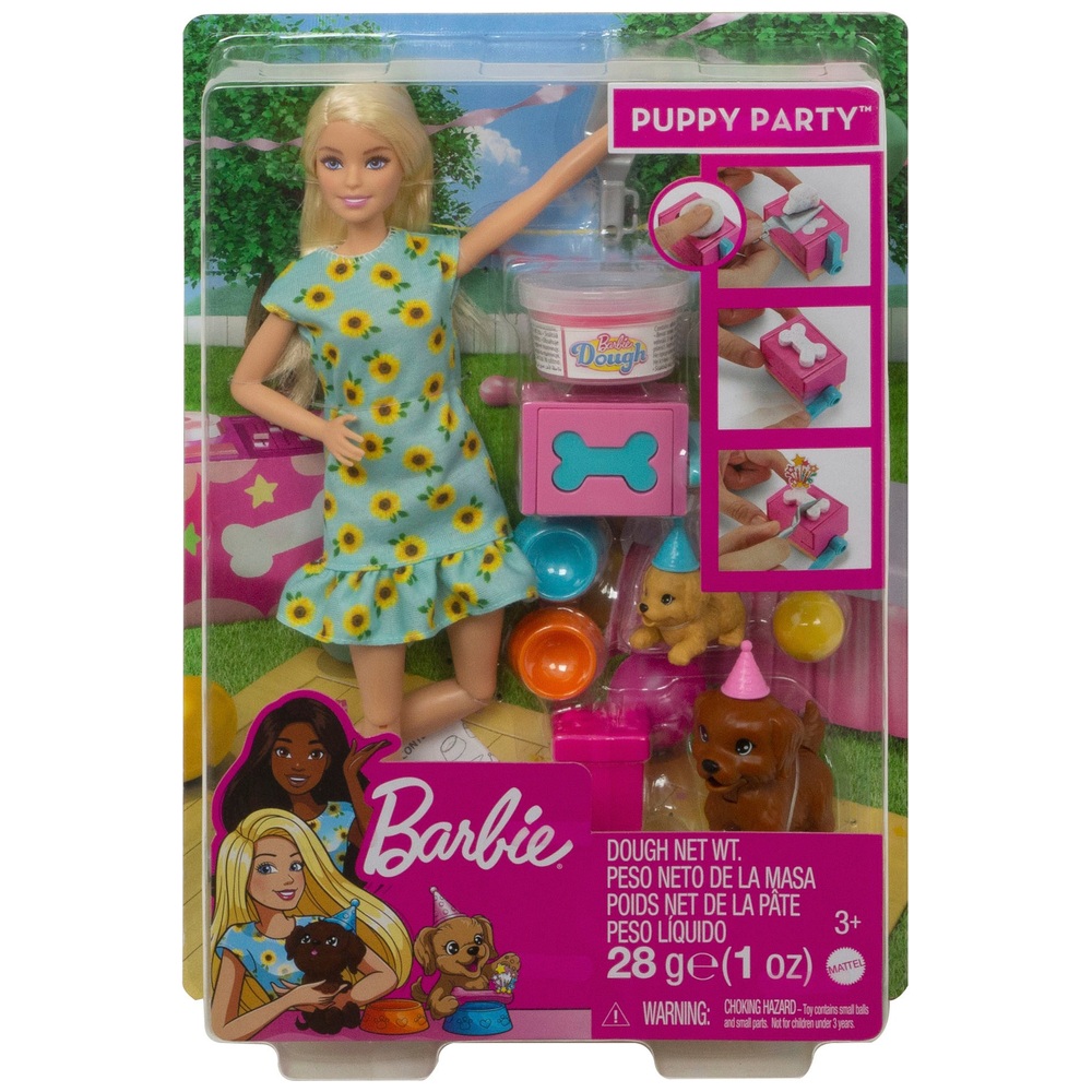 Barbie Welpenparty-Spielset und Puppe