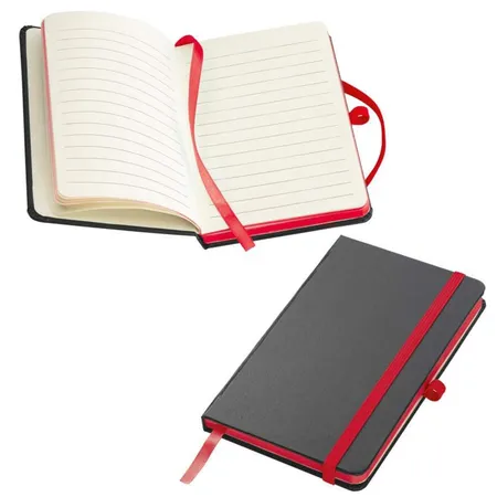 Easy Gifts Notizbuch im PU-Hardcover mit 160 linierten Seiten, DIN A6, rot