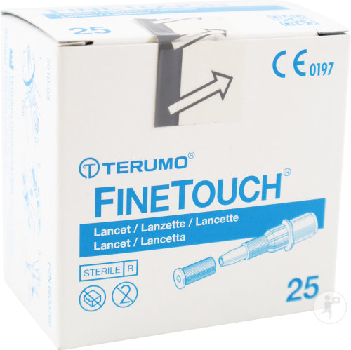 Terumo FineTouch Lancette Avec Aiguille Creuse Protégée 25 Pièces