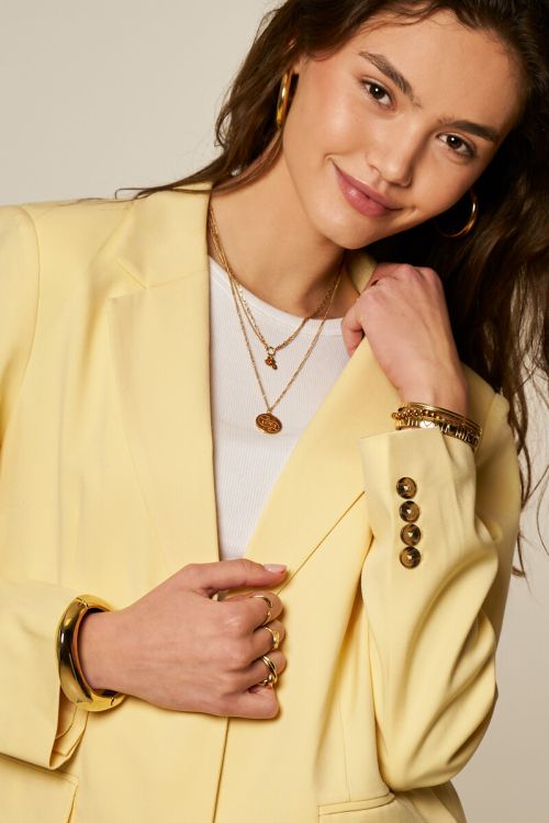 Gele basic oversized blazer