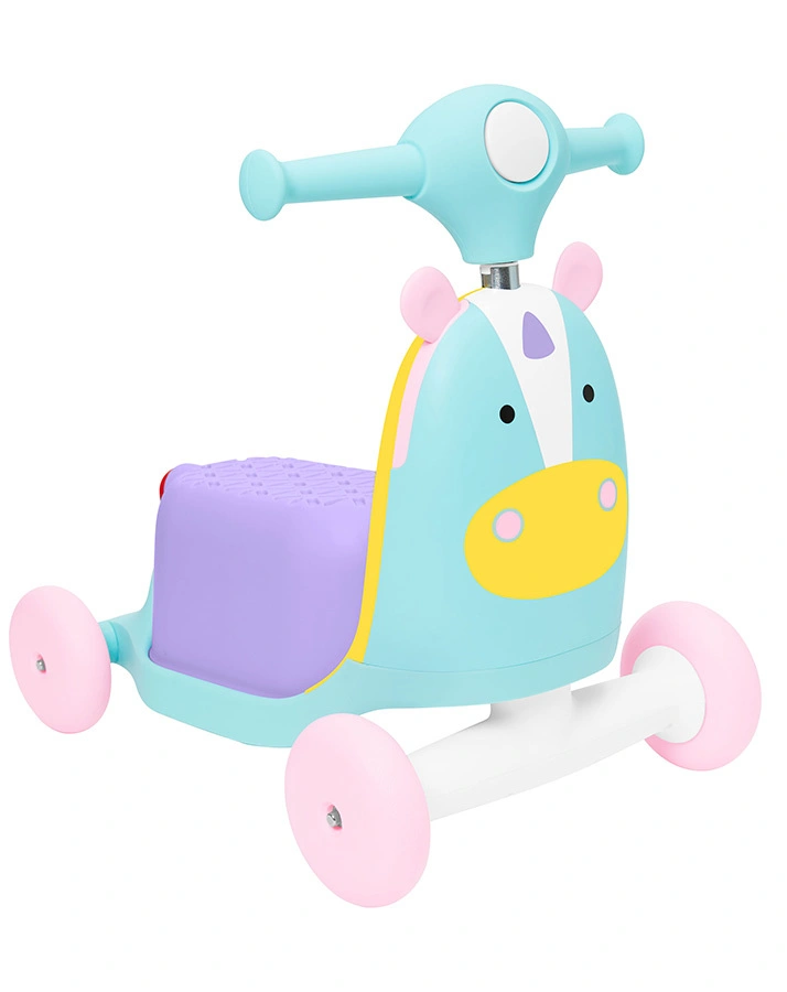 Scooter/Lauflernwagen ZOO RIDE ON 3-in-1 – EINHORN in hellblau/lila