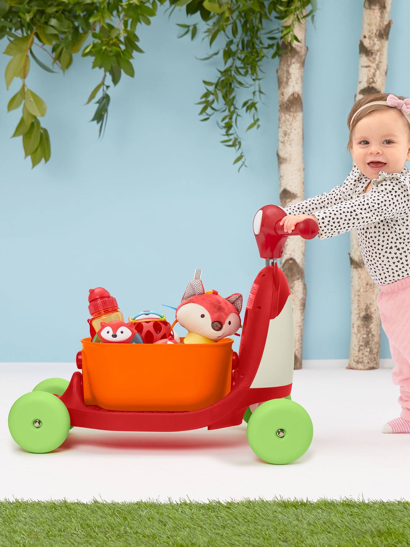 SKIP HOP Zoo 3 em 1, brinquedo evolutivo em forma de raposa multicolorida