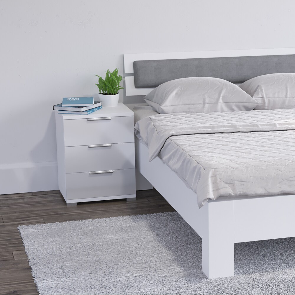 VICCO Nachtschrank Kommode Nachttisch Schublade Schlafzimmer Weiß Hochglanz