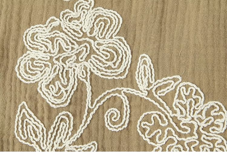 SugaYuja - Open vest met geborduurde bloemen