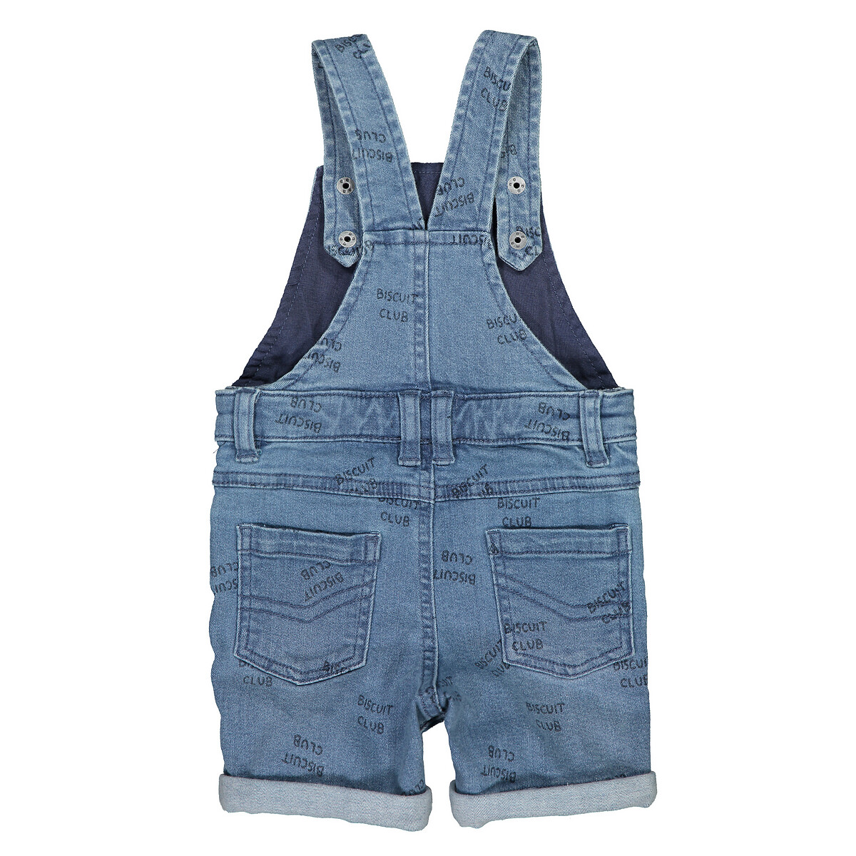 COLEÇÕES LA REDOUTE<br>Macacão curto em jeans estampado