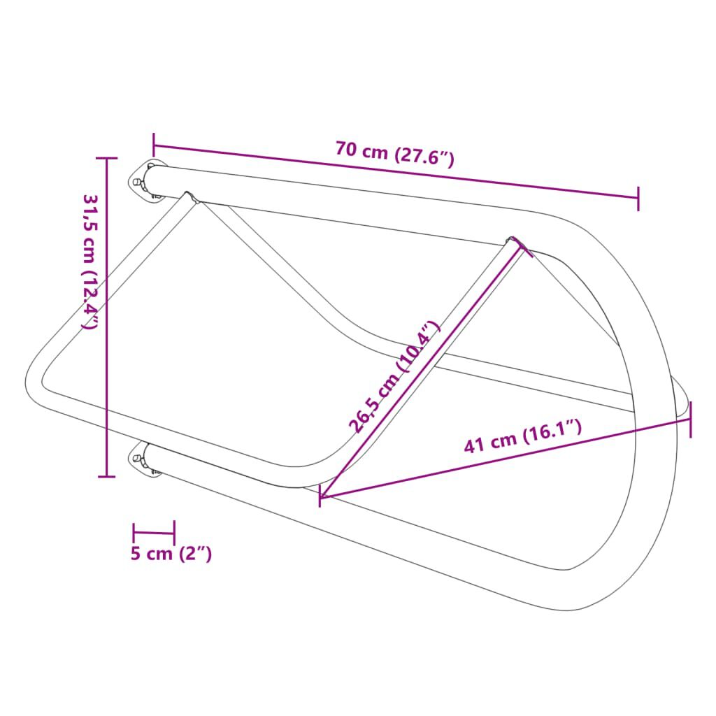 vidaXL Wandzadelrek Zwart IJzer