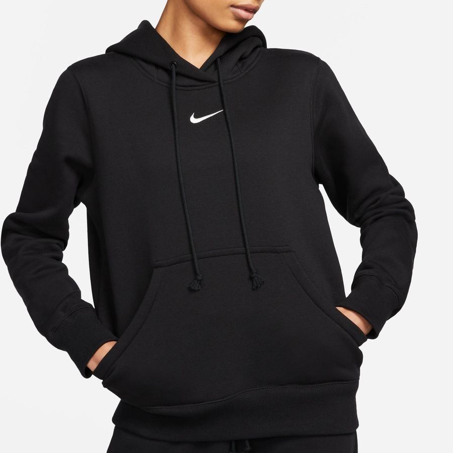 Nike Sweat à Capuche NSW Phoenix Fleece Pullover - Noir/Blanc Cassé Femme