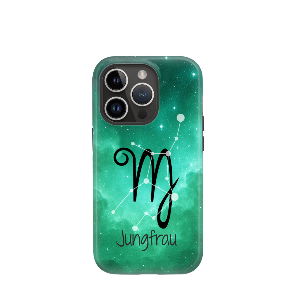 iPhone 14 Pro Hybrid (Kunststoff / Gummi) Hülle Jungfrau 2 - Grün