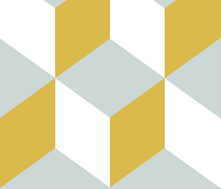 Lot de 6 carreaux adhesifs Draeger la carterie cube 3D jaune L.15 x l.15 cm