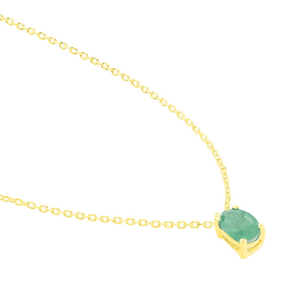 Collier Ovale Or Jaune Emeraude