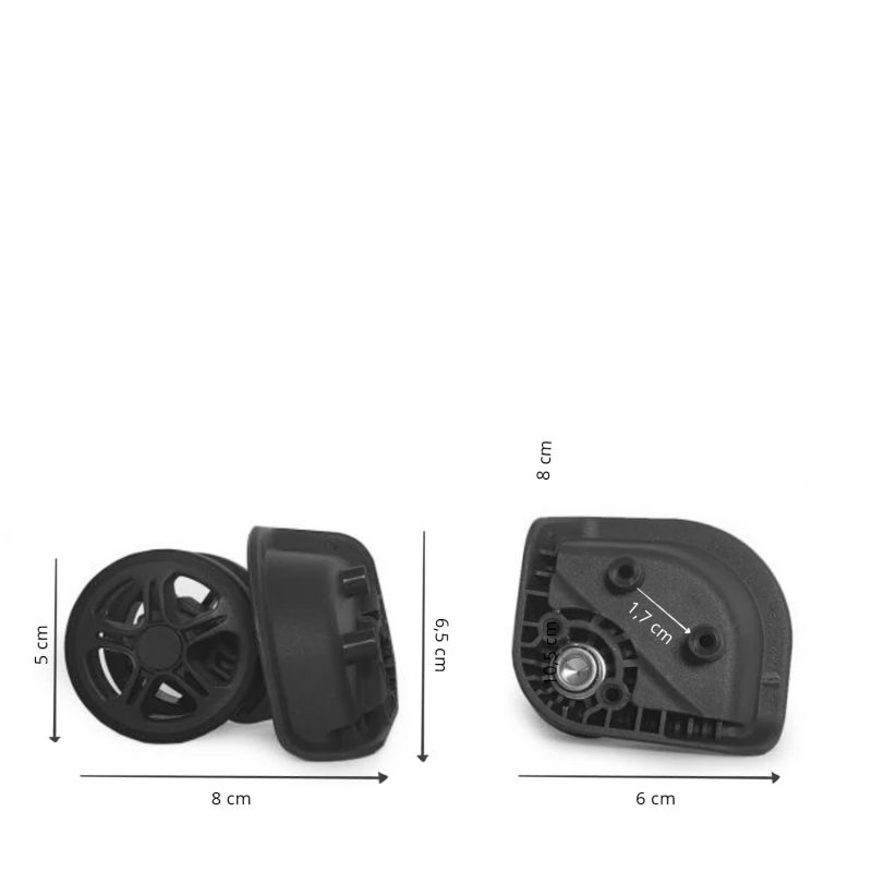 Lot de 2 roues de rechange 83103 Turenne Droite/Gauche Pivoine (PO)