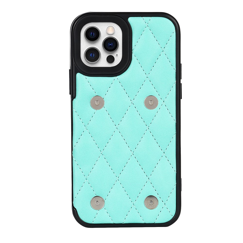 iPhone 12 / iPhone 12 Pro Necklace Leder Hülle mit Magnet Wallet Kreditkarten Münzfach   Handykette (140cm) - Türkis