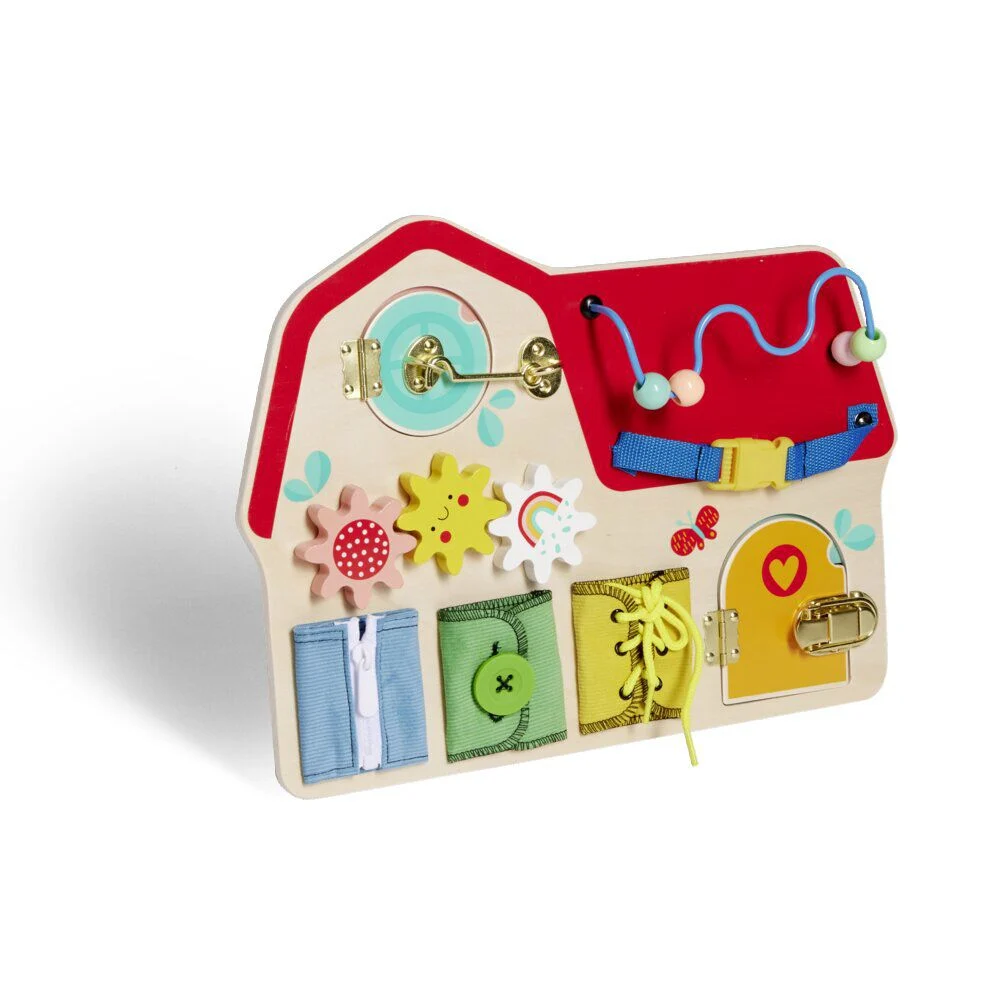 Planche activités enfant bois et métal 40x29,7xH6,4cm