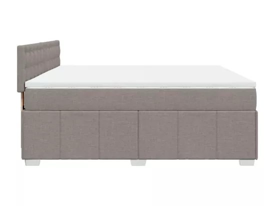 Sommier à lattes de lit avec matelas Taupe 180x200 cm Tissu