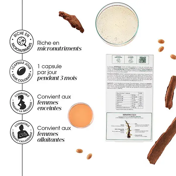 Klorane Keratincaps Force et Vitalité Cheveux et ongles boite 90 caps
