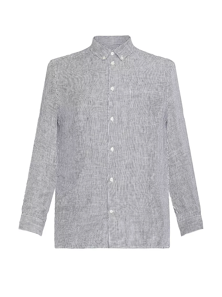 KNOWLEDGE COTTON APPAREL Leinenhemd blau