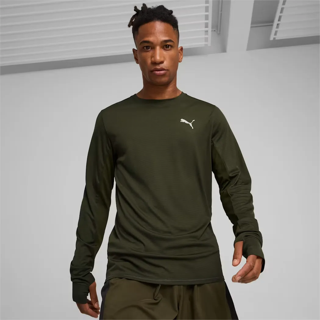 Puma Run Favorite Ls Tee M Dark Olive