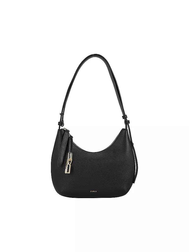 FURLA Ledertasche - Schultertasche GOCCIA Small schwarz
