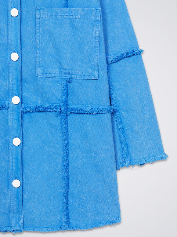 Sobretudo jeans 100% algodão - Azul