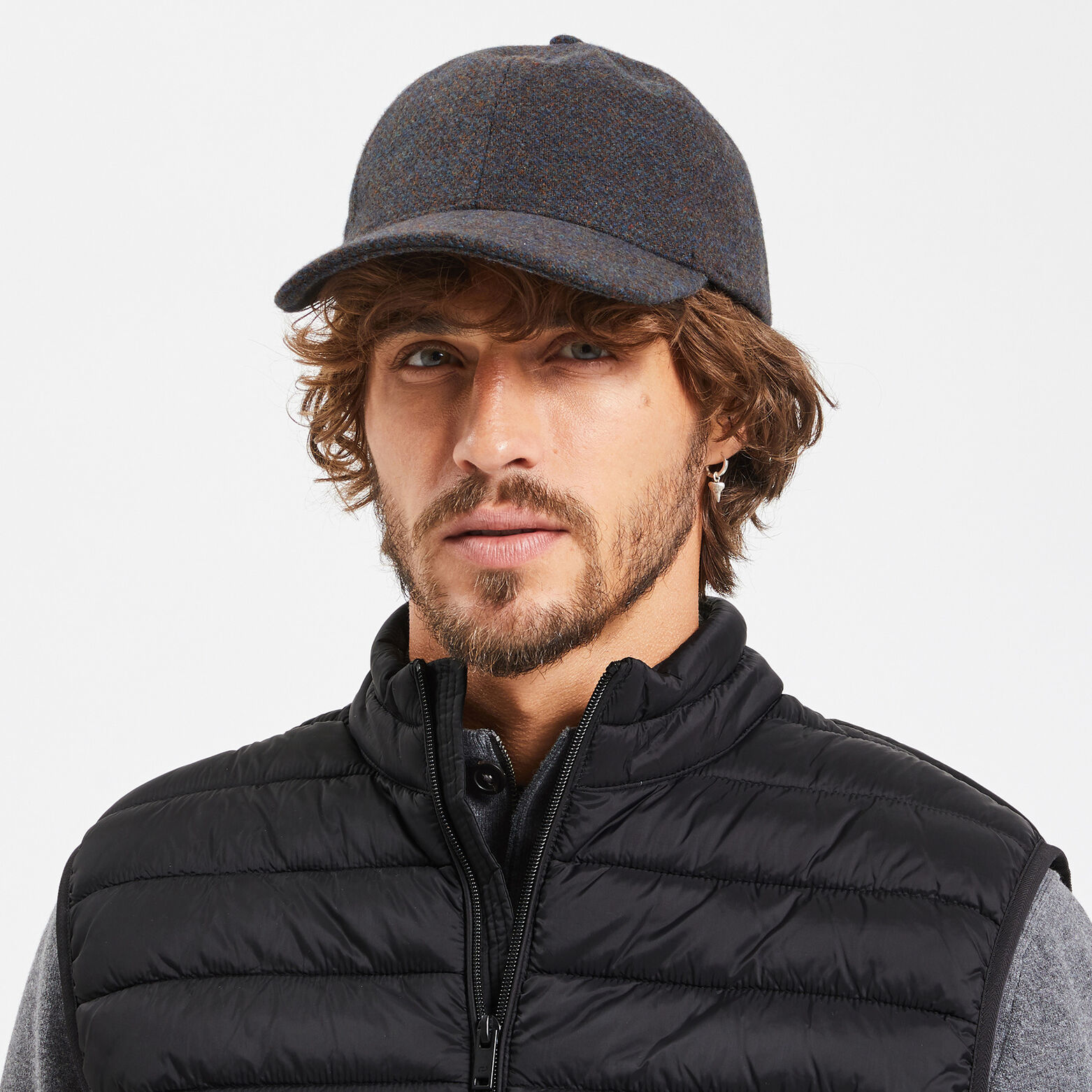 Casquette en flanelle Bleu moyen