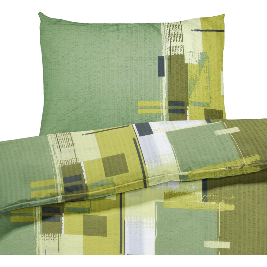 Bettwäsche Micro-Polyester Streifenmuster grün 50x70 Kissenbezug