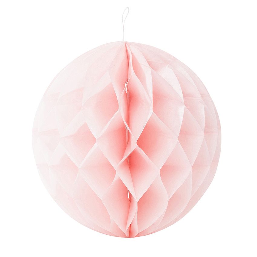 Set de 3 boules en papier effet alvéolé - Rose