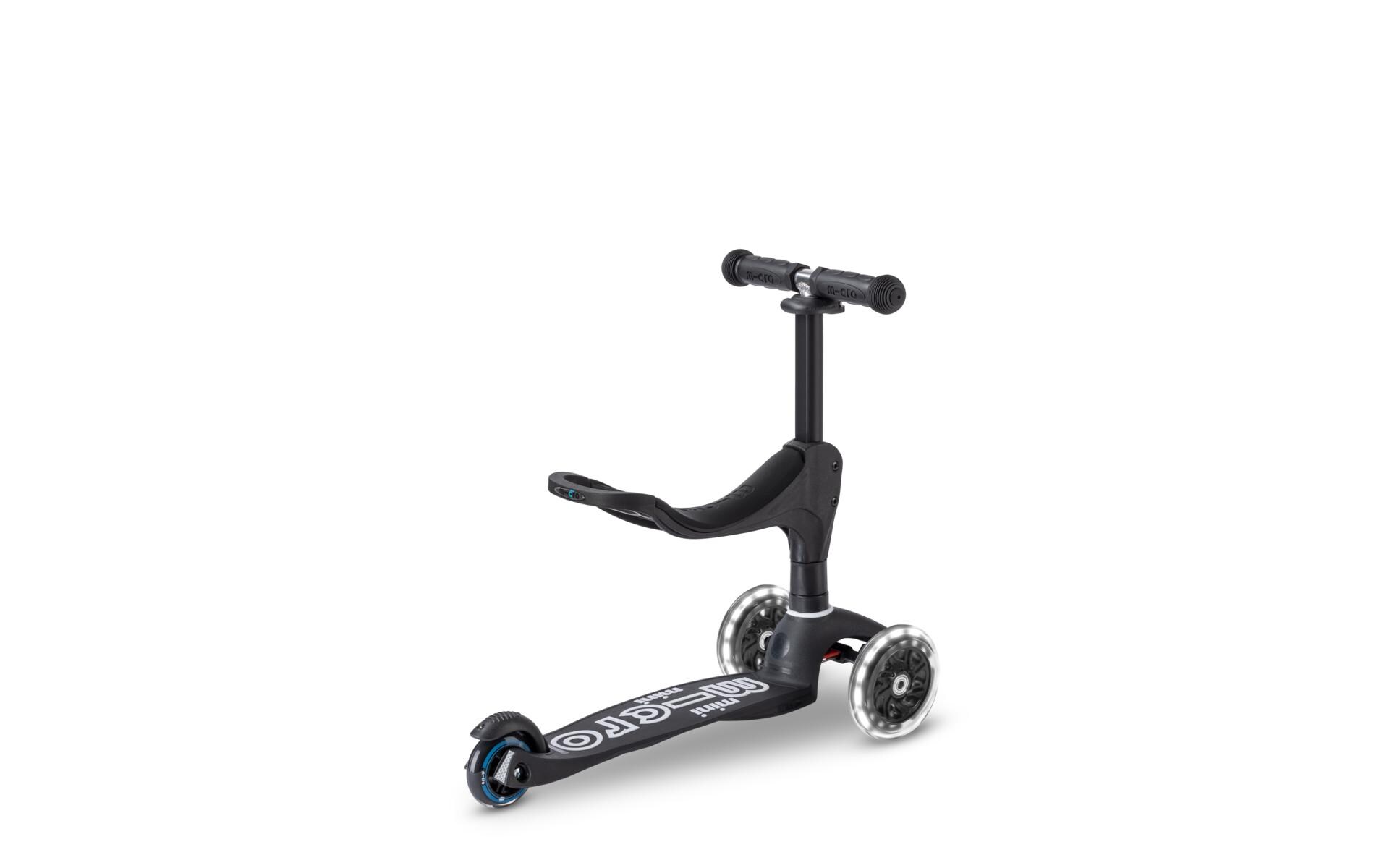 Kickboard Mini Micro 3in1 Deluxe Eco Schwarz<br>Kids Scooter aus recycelten Fischernetzen