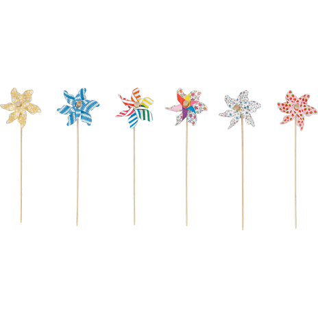 Lille mønstret vindmølle H: 28 cm - flere varianter - assorteret