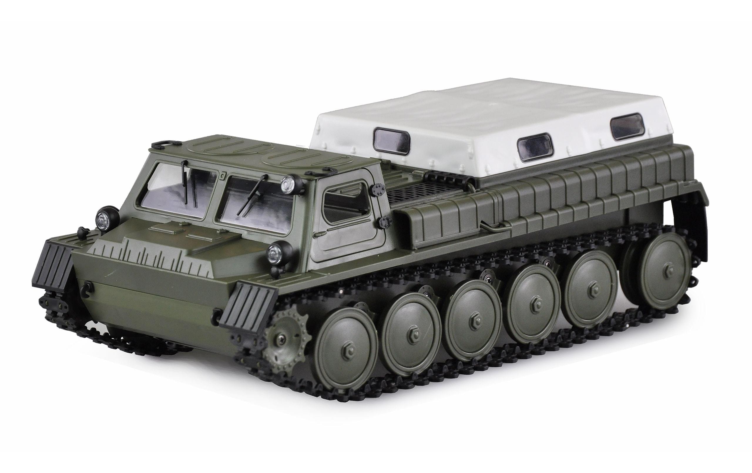 Gepanzertes RC Kettenfahrzeug, Olivgrün RTR, 1:16Gepanzertes RC Raupenfahrzeug