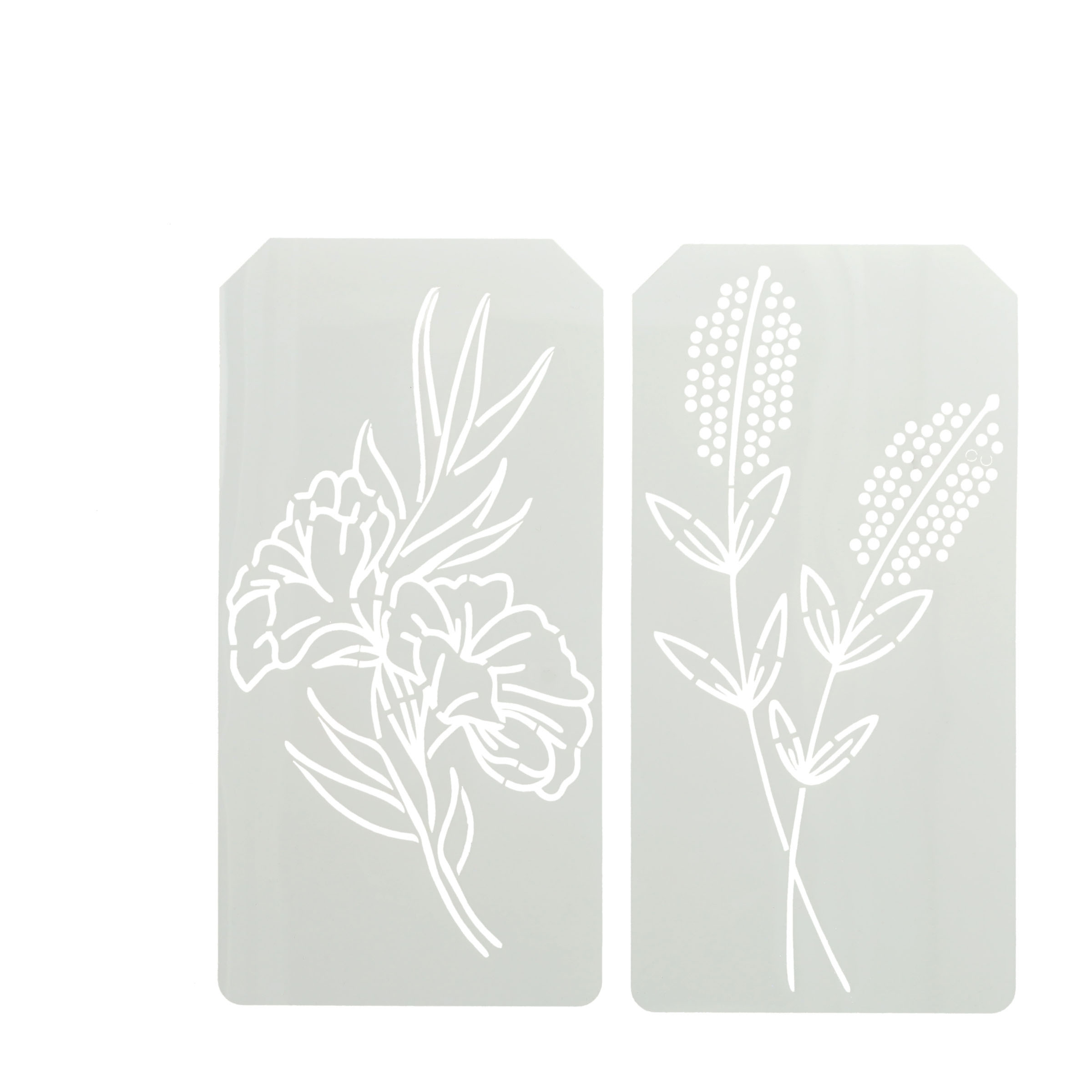 (12er Set) 25x12.5cm Zeichen Schablonen Wiederverwendbare DIY Mal Vorlagen - Pflanzen
