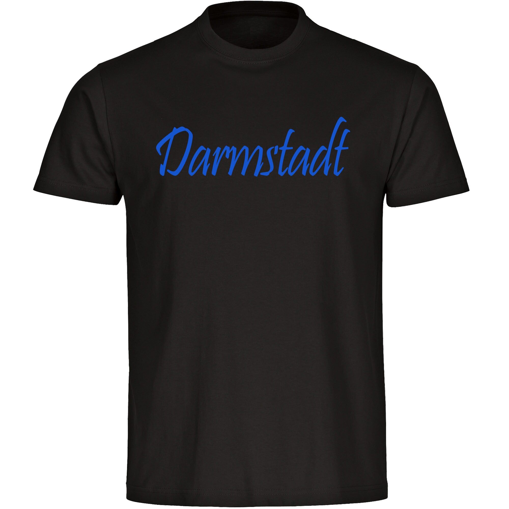 multifanshop® Herren T-Shirt - Darmstadt - Schriftzug - Druck blau