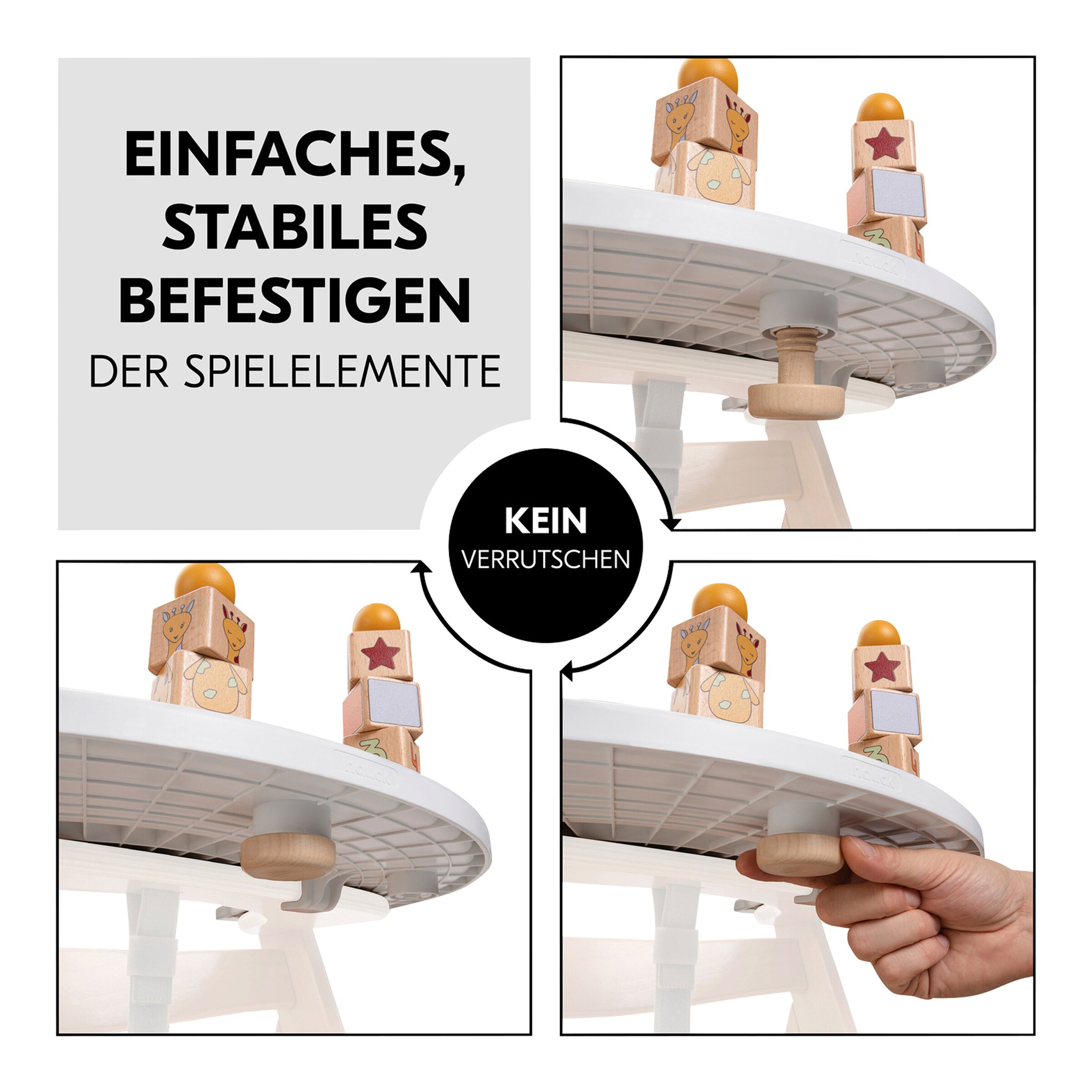 Hauck Spielbrett inkl. Spielaufsatz Sorting Giraffe für Hochstuhl Alpha+ und Beta+