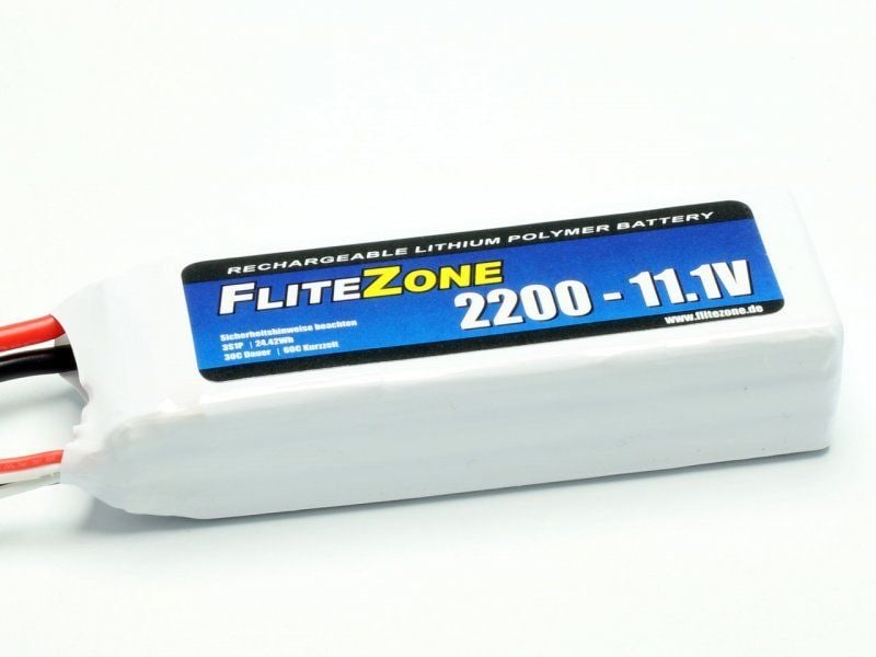 FliteZone RC-Akku LiPo 2200 mAh 11.1 V 30C EC3 3S LiPo Akku mit EC3 Stecker für Flugmodelle