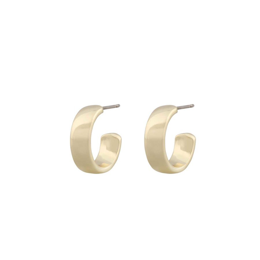 Snö Of Sweden Dublin Small Oval Earring Plain Gold 14,5mm