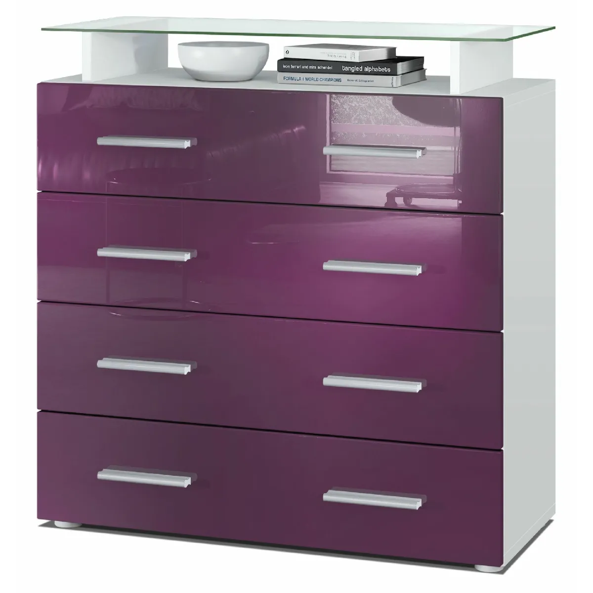 MPC Commode - Blanc Mat/Mûre Laqué