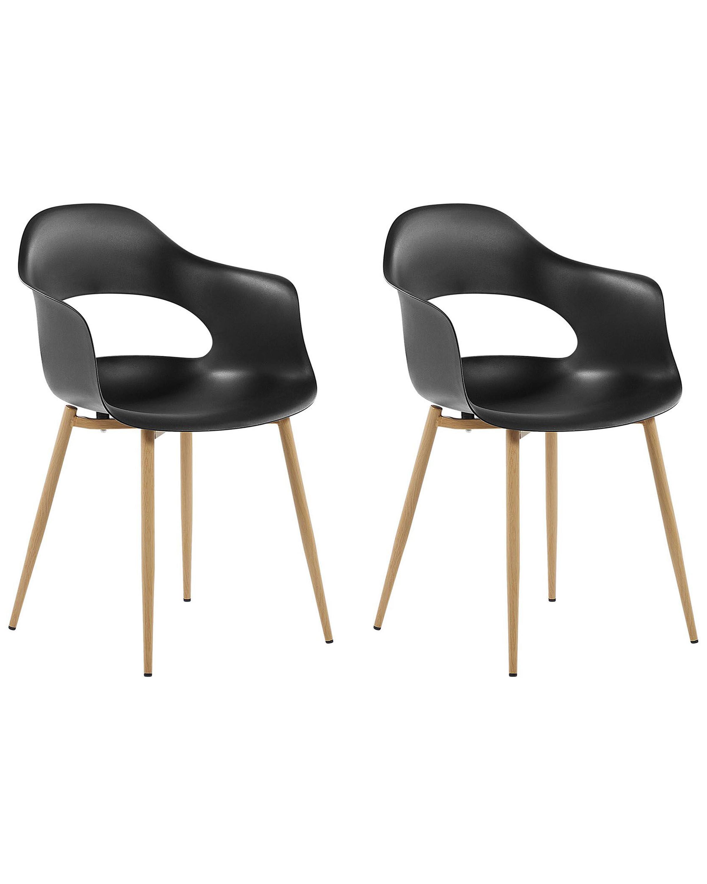 Set van 2 eetkamerstoelen UTICA Zwart