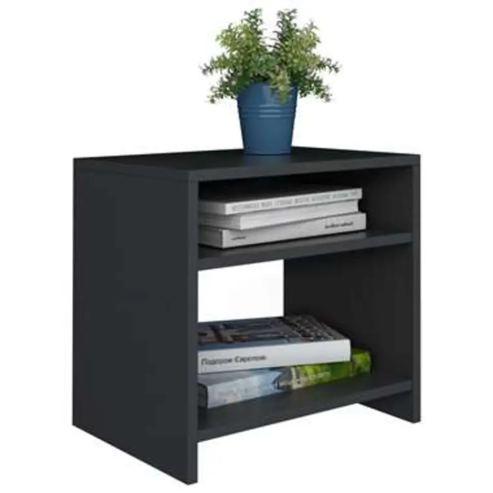 vidaXL - Nachtkastje - Zwart - Bewerkt hout