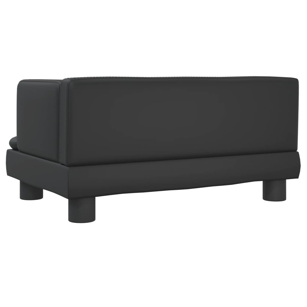 Cama para cães em couro sintético preto vidaXL, 80x45x30 cm