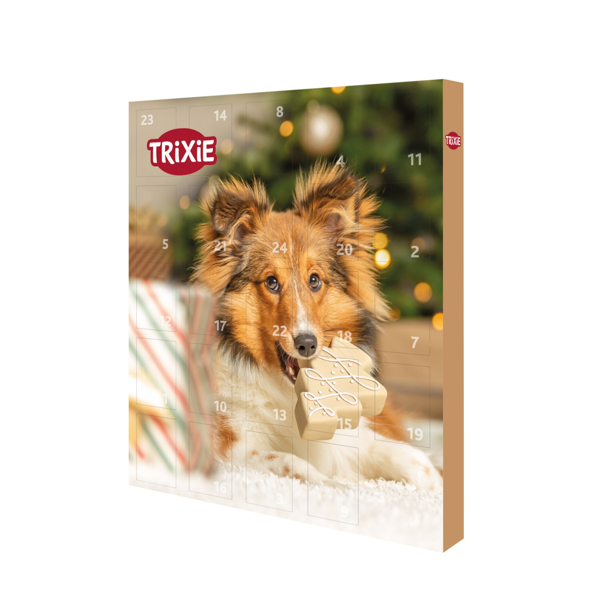 (30x34cm) Haustier Adventskalender Leckerli Futter Geschenk Weihnachts Kalender Goodies (T9268-25) - Hunde