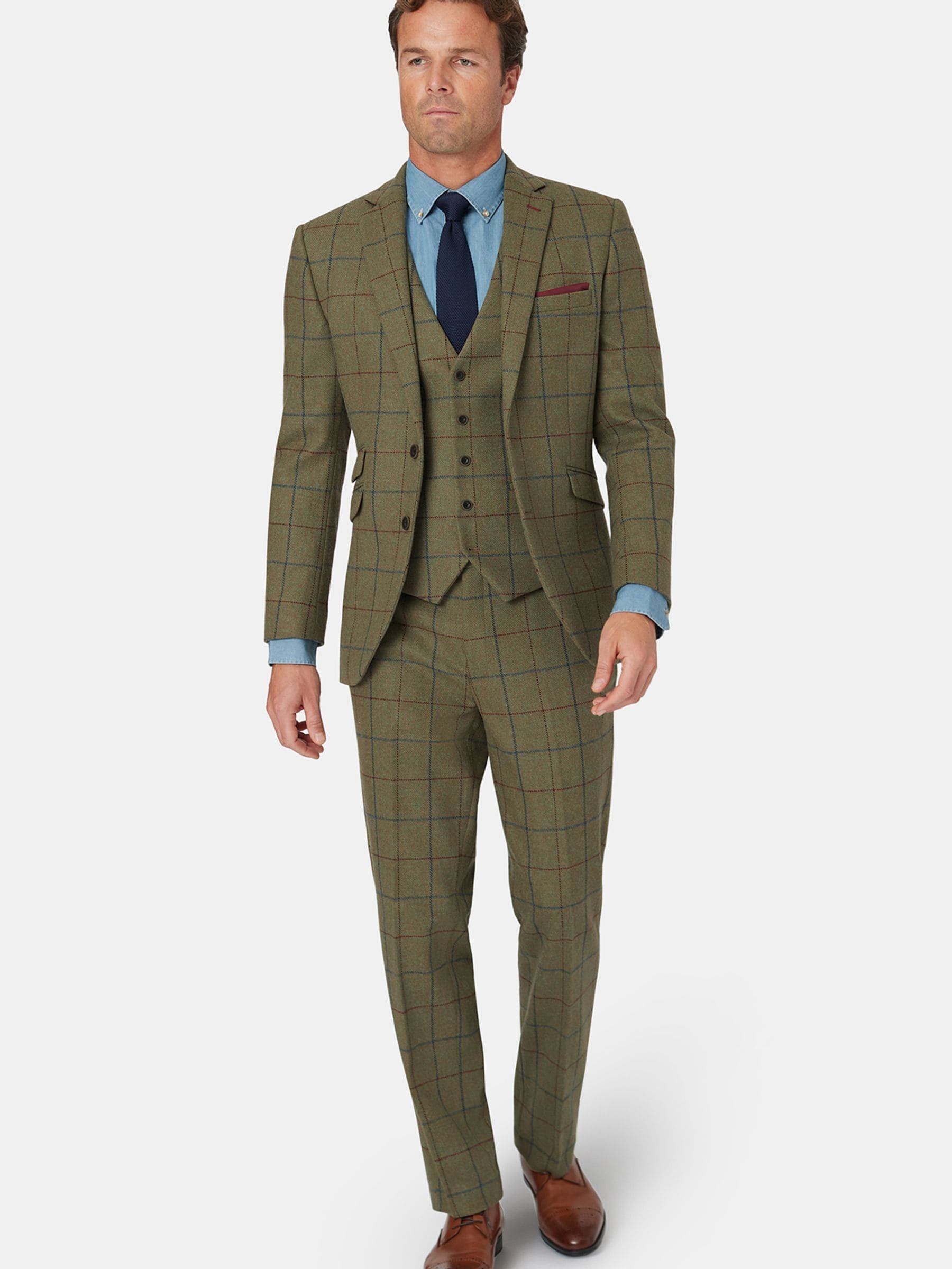 Groen - Brook Taverner Check Wool Suit Jacket