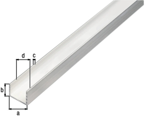 U-profiel aluminium naturel 30x20x2 mm 1 m