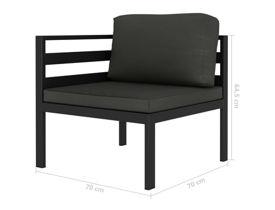 LES TENDANCES - Salon extérieur Salon de jardin-gris-4 places-70x70x64.5-251012