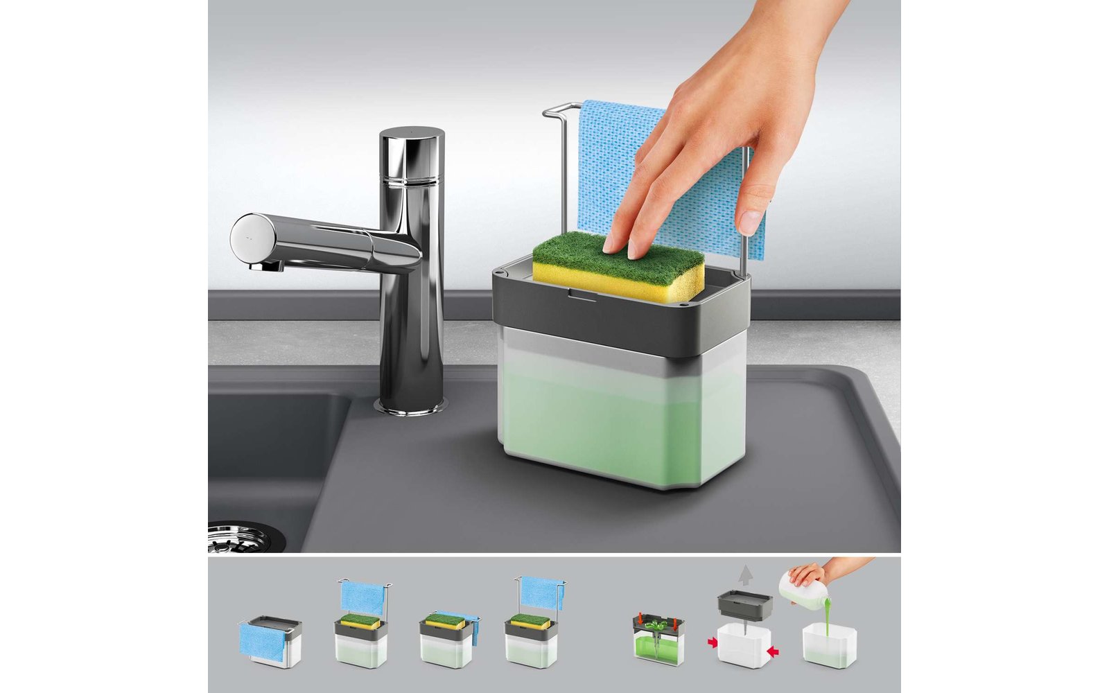 Metaltex Sponge-Tex Seifenspender  0.75 Liter  grau