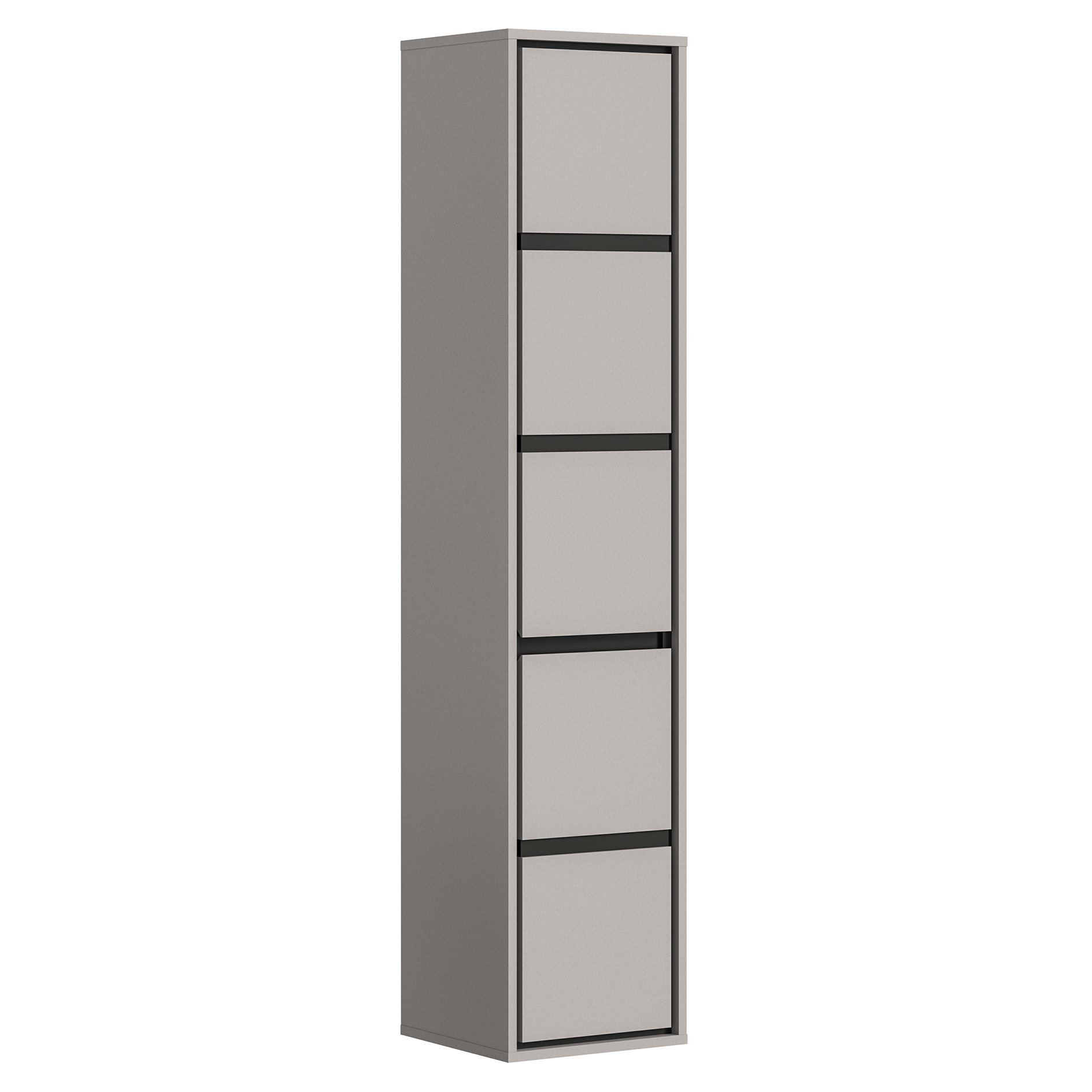 Hochschrank JARU - grau-schwarz - 163 cm hoch