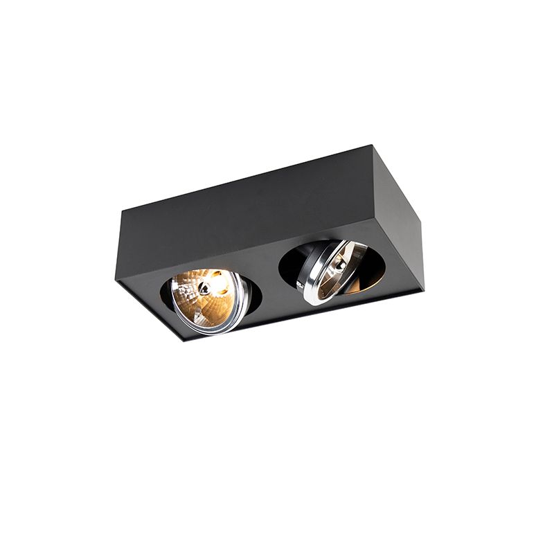 Design spot zwart vierkant 2-lichts - Kaya