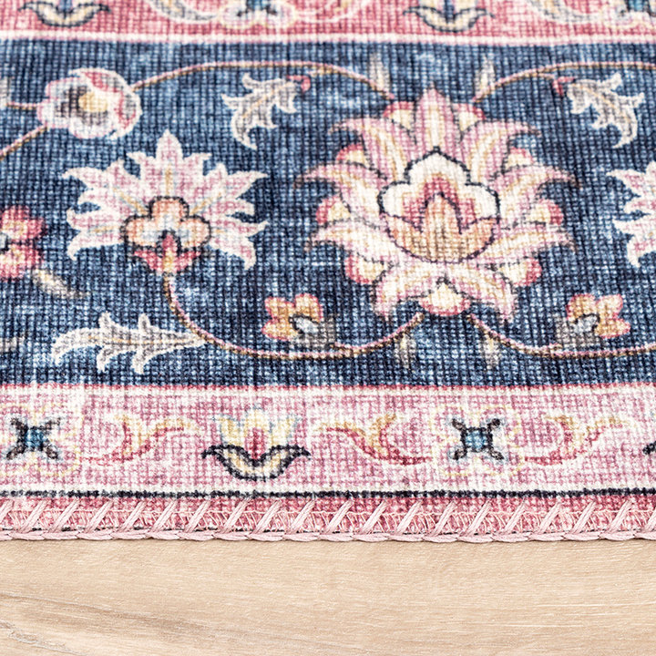 Vintage vloerkleed - Lily Medaillon Rood/Roze | Fleurig